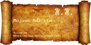 Mojzes Márta névjegykártya