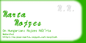 marta mojzes business card